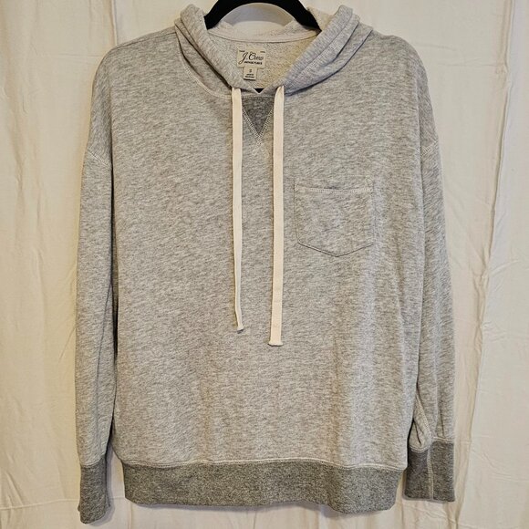 J. Crew Vintage cotton terry relaxed hoodie in Heather Grey (S) - Picture 1 of 3